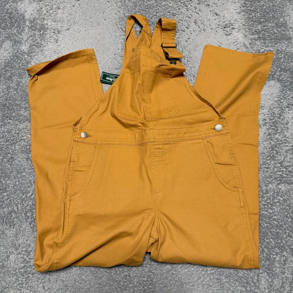 LL Bean Rugged Utility Overalls Kids Boys Youth 12 Brown Workwear